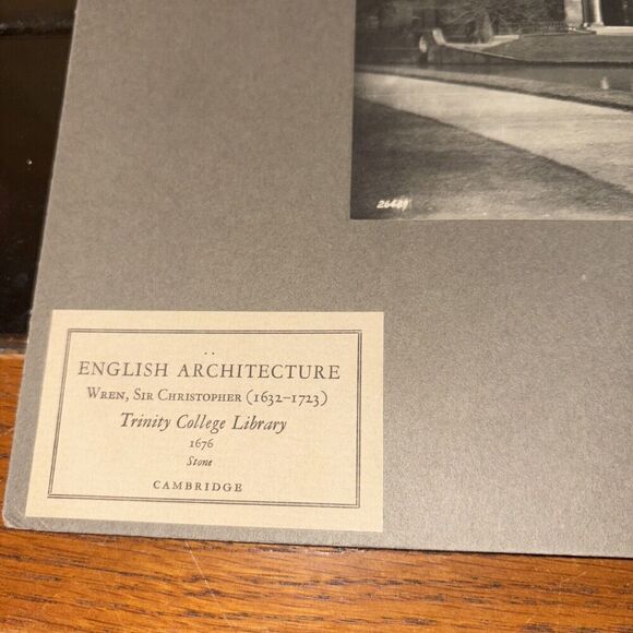 Vintage Trinity College Library English Architecture Photo Sir Christopher Wren - Picture 2 of 4